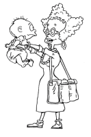 A coloring page of the rugrats